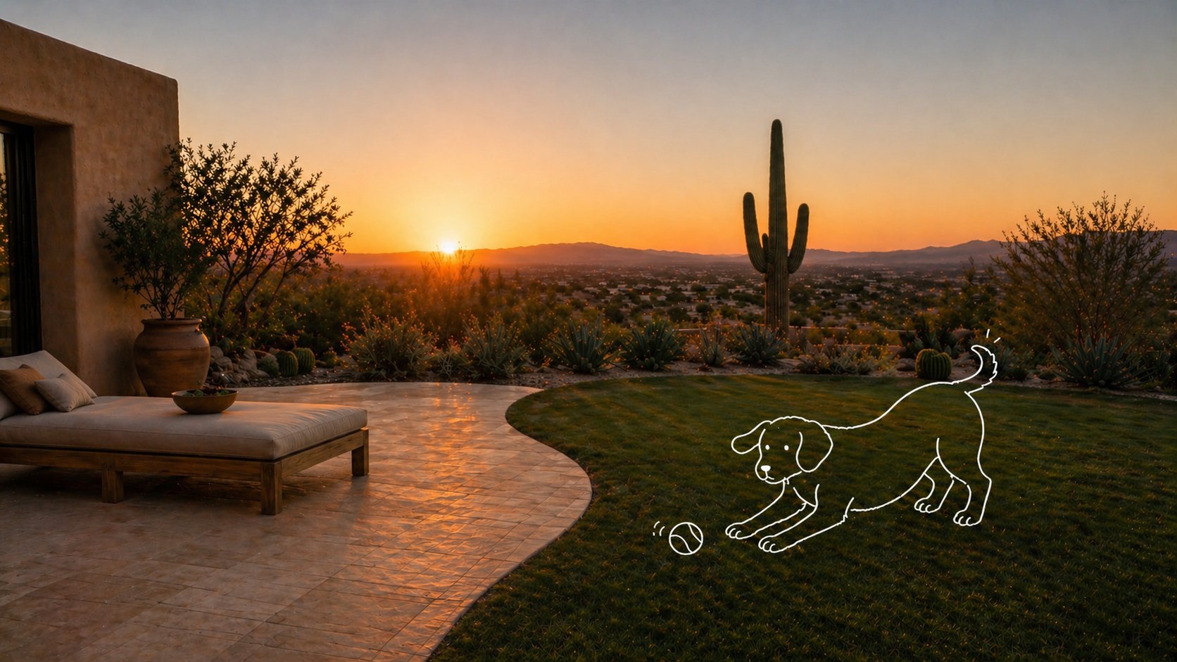 Tucson desert at sunset